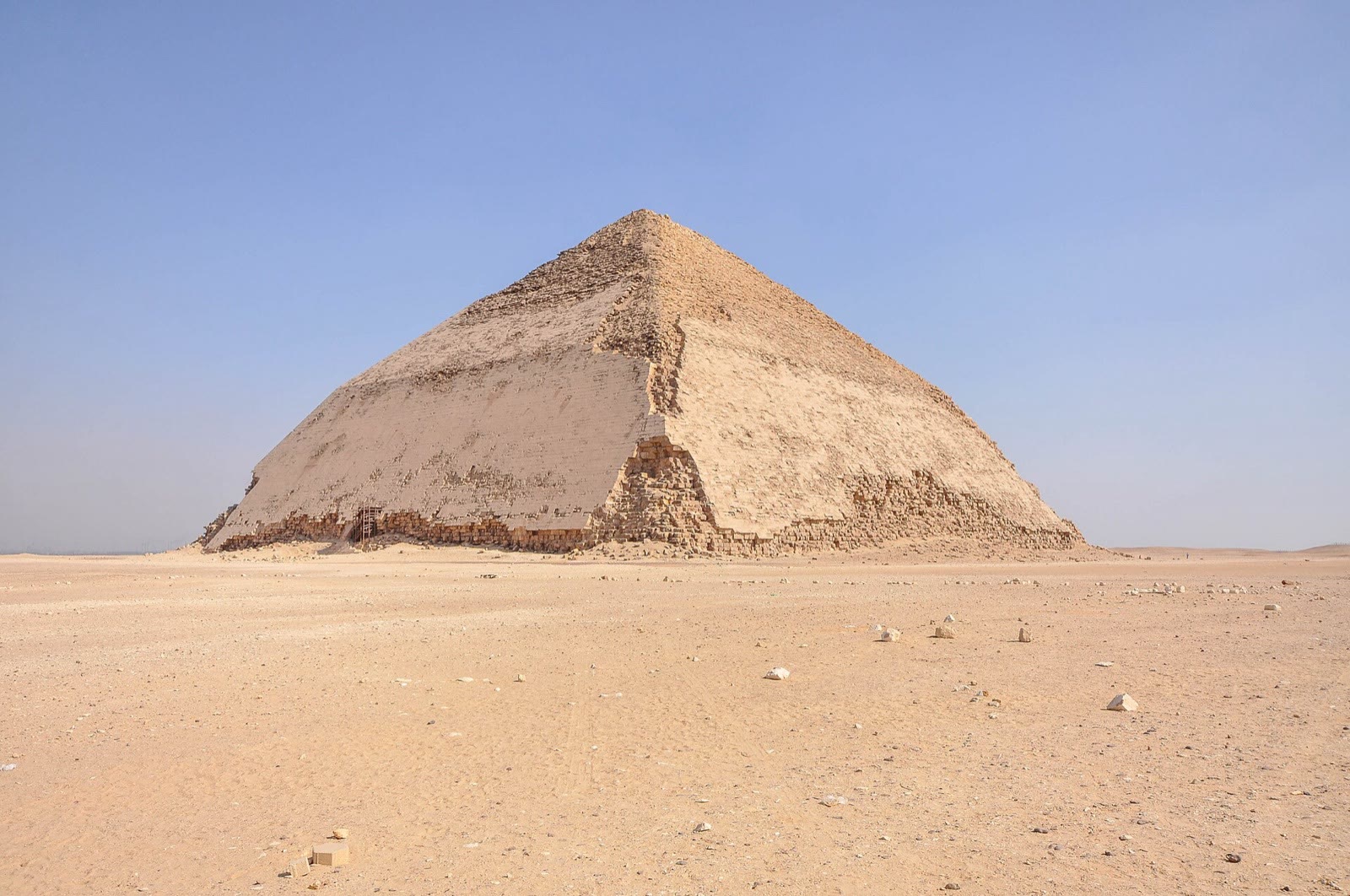The Bent Pyramid at Dahshur with limestone casing visible